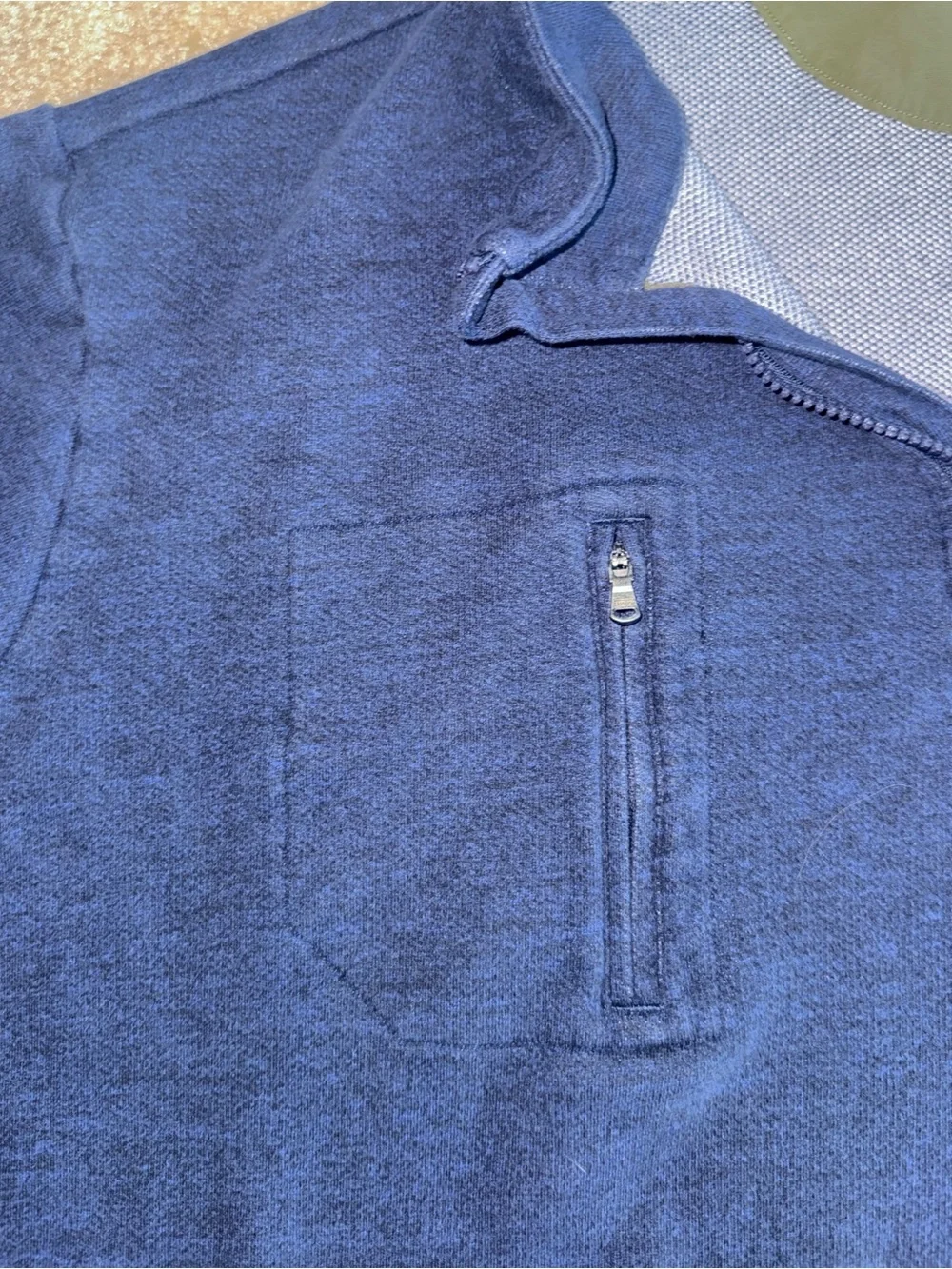 Polo Ralph Lauren Navy Heather Quarter Zip Pocket Pullover Sweater 3XB